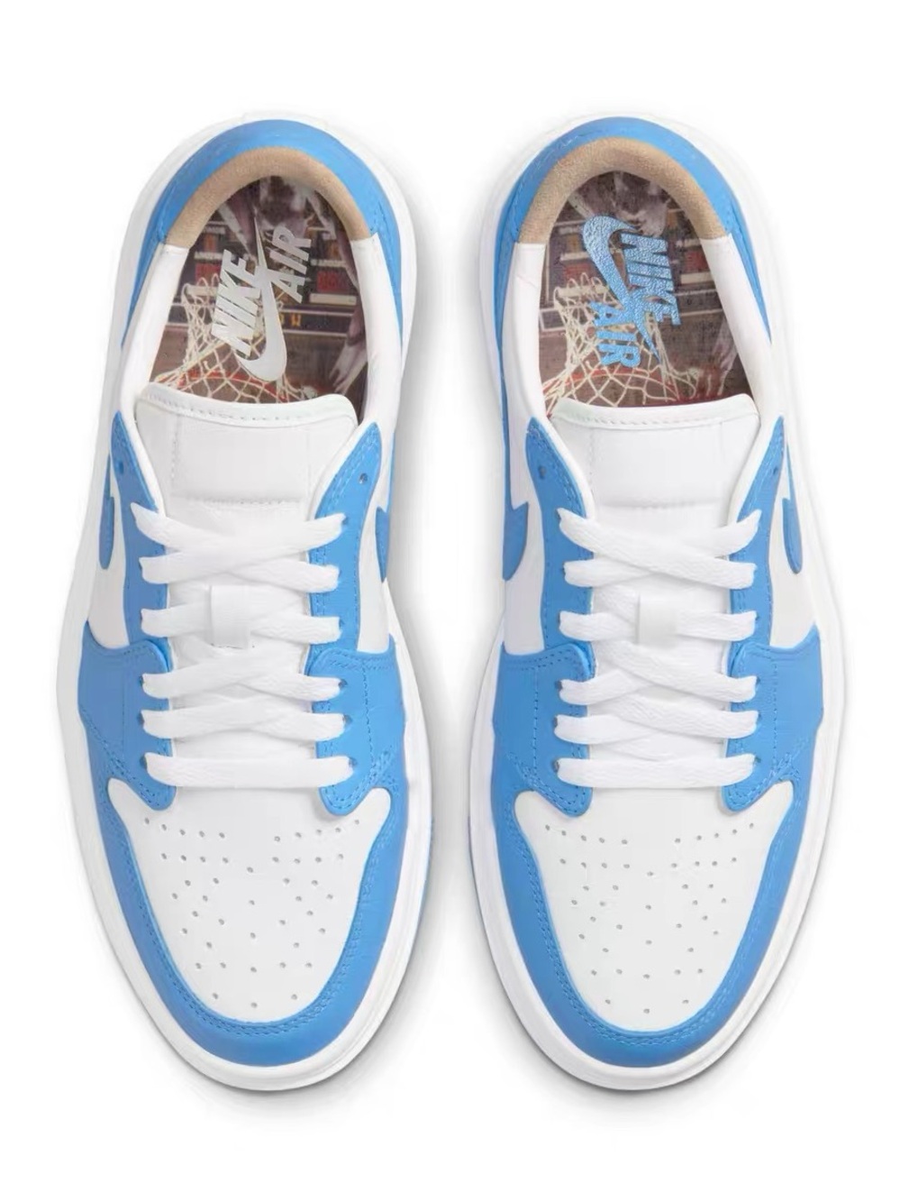 Jordan Low Top Sneakers in White and Light Blue